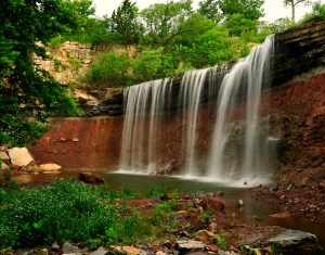 Waterfall at Cowley State Fishing Lake